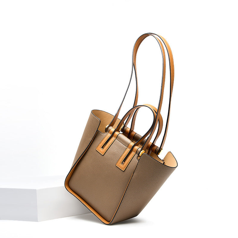 Sac à main en cuir à blocs de couleurs - Vogalia