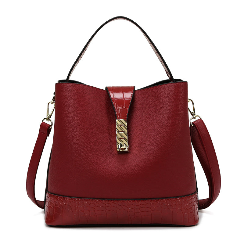 Sac seau messager PU noir rétro