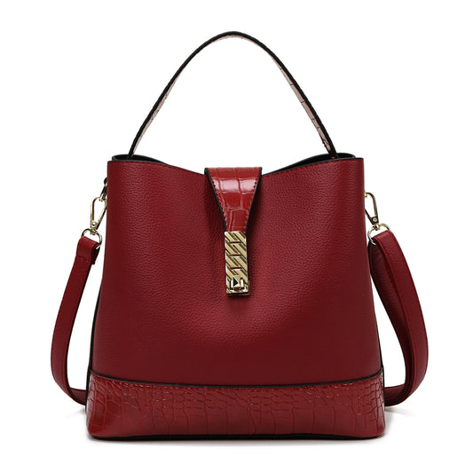 Sac seau messager PU noir rétro