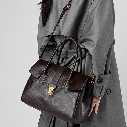 Sac commuter cuir marron bureau vintage