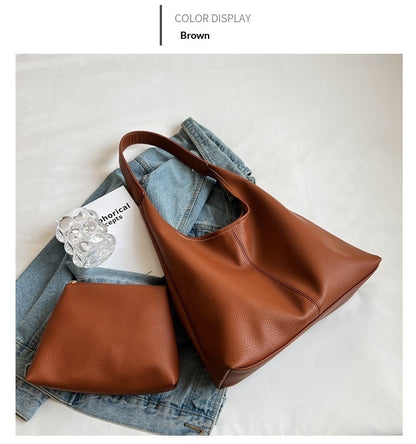 Tote bag niche chic marron polyvalent