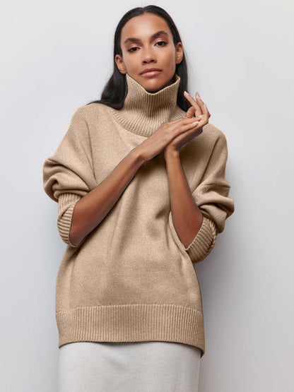 Pull en coton surdimensionné avec col roulé