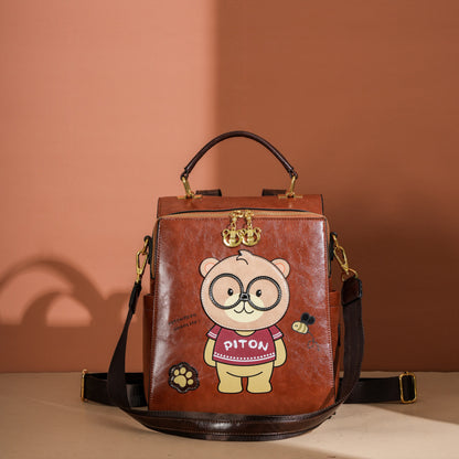 Sac ours cartoon vue profil