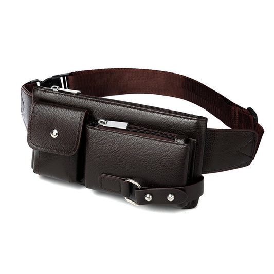 Besace homme premium en cuir PU noir et marron au design élégant et moderne