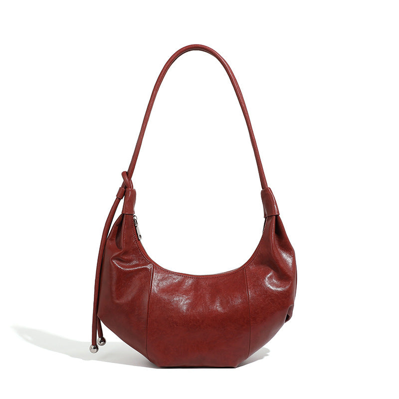 Sac croissant underarm cuir vachette noir