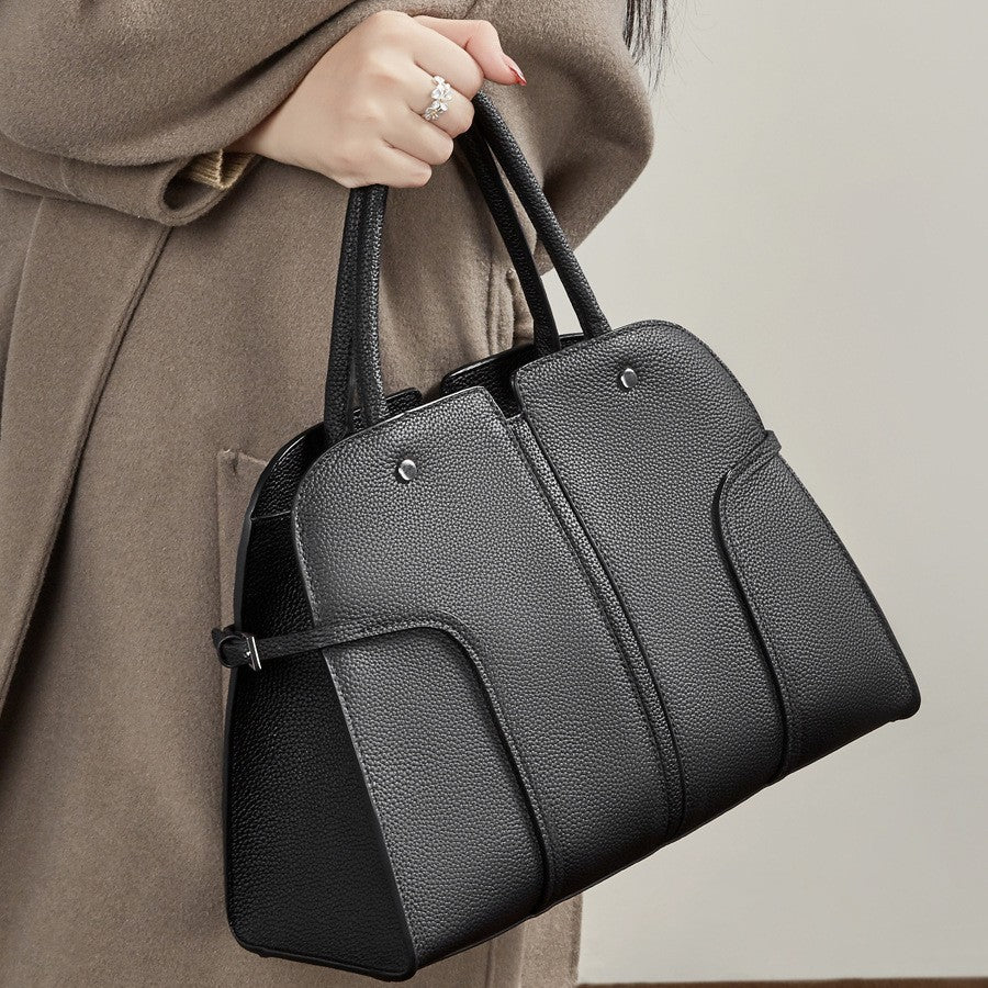Sac main cuir vachette caramel