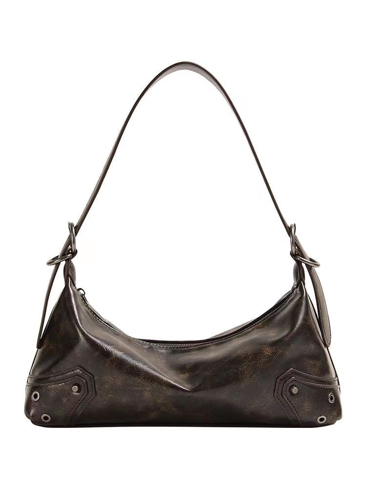 Sac messager ciré rétro vue face