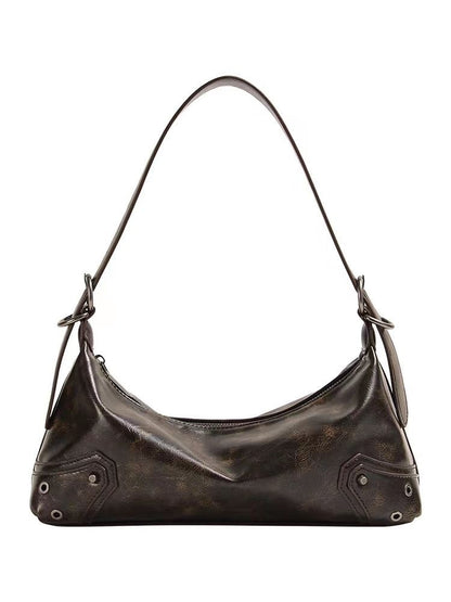Sac messager ciré rétro vue face