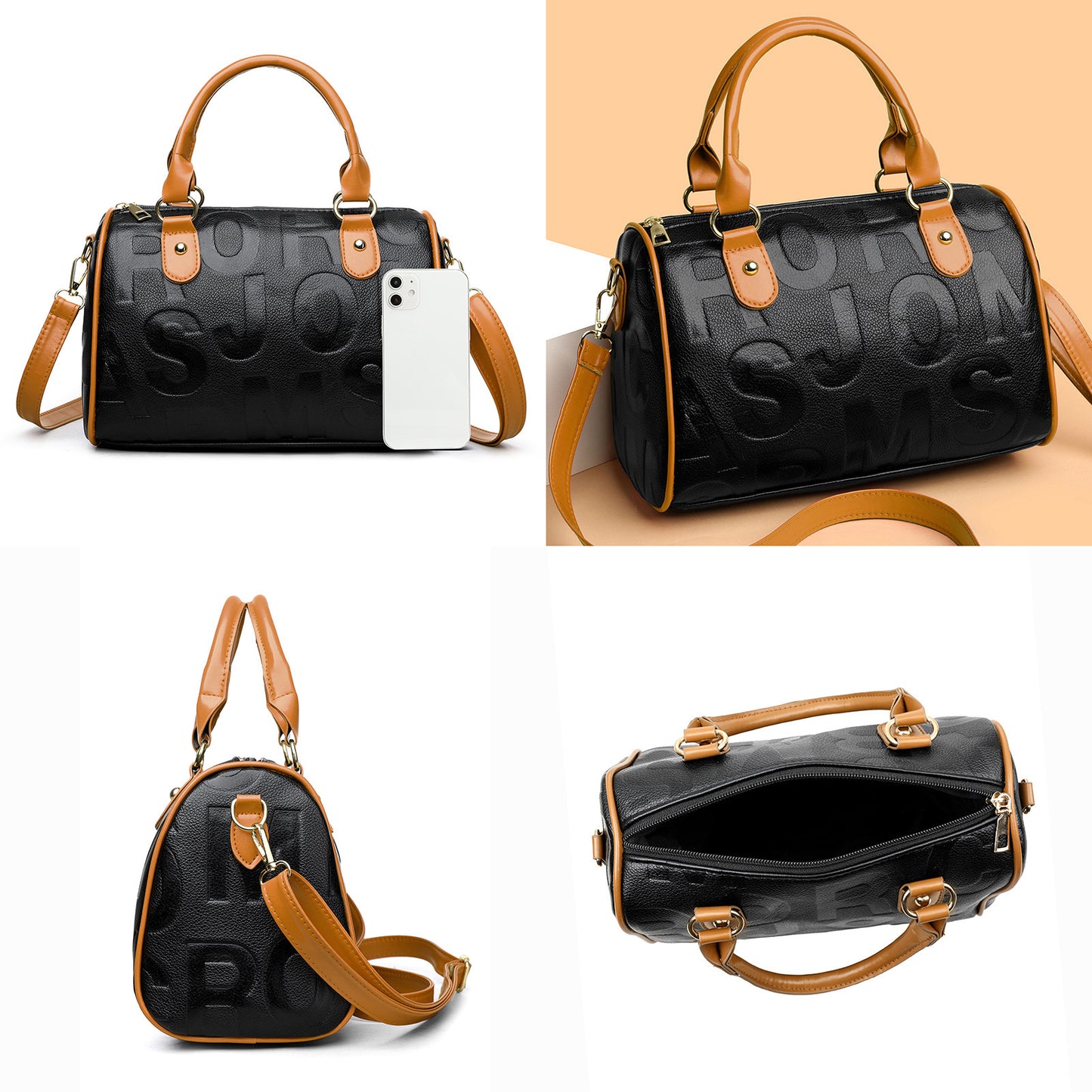 Genuine Leather Shoulder Bag – Large Capacity