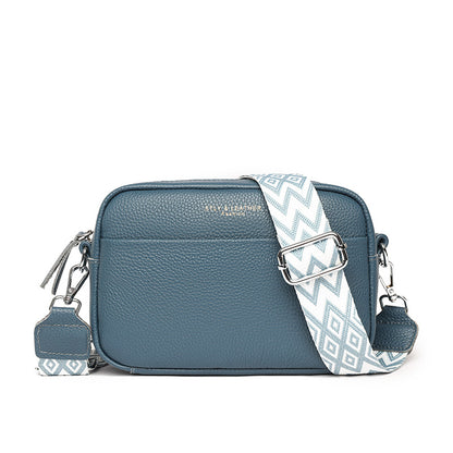 Sac carré cuir beige brodé losange Floriane Vogalia Paris