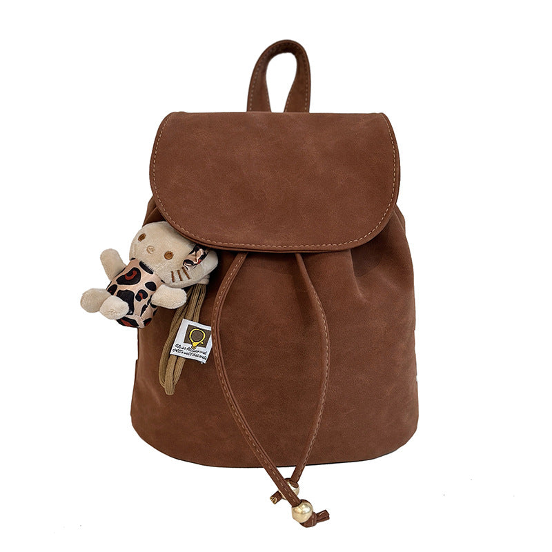 Sac à dos rétro femme nylon marron, style urbain, grande capacité 36-55L