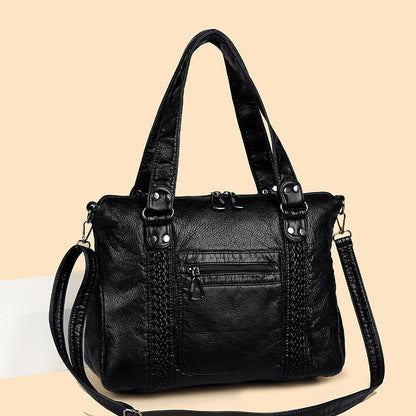 Sac Messager Rétro Femme Bandoulière Style Moto en PU