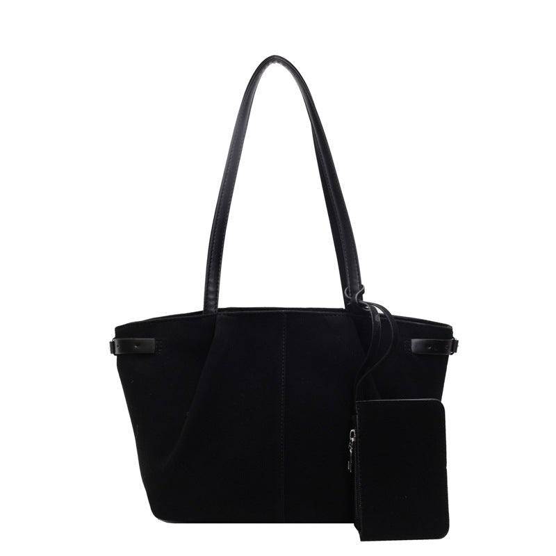 Sac épaule PU suède noir Xenia Vogalia Paris