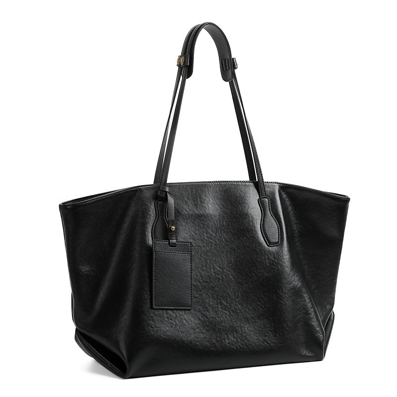Tote bag cuir tanné gris