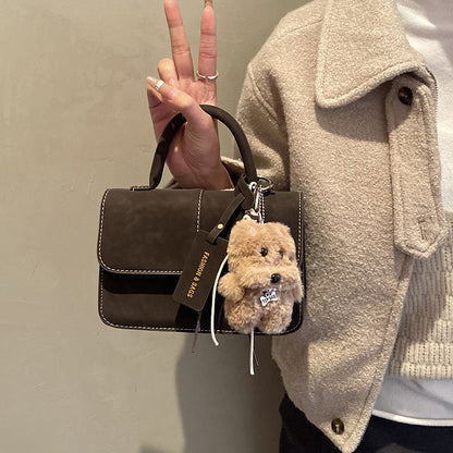 Mini sac carré maté marron