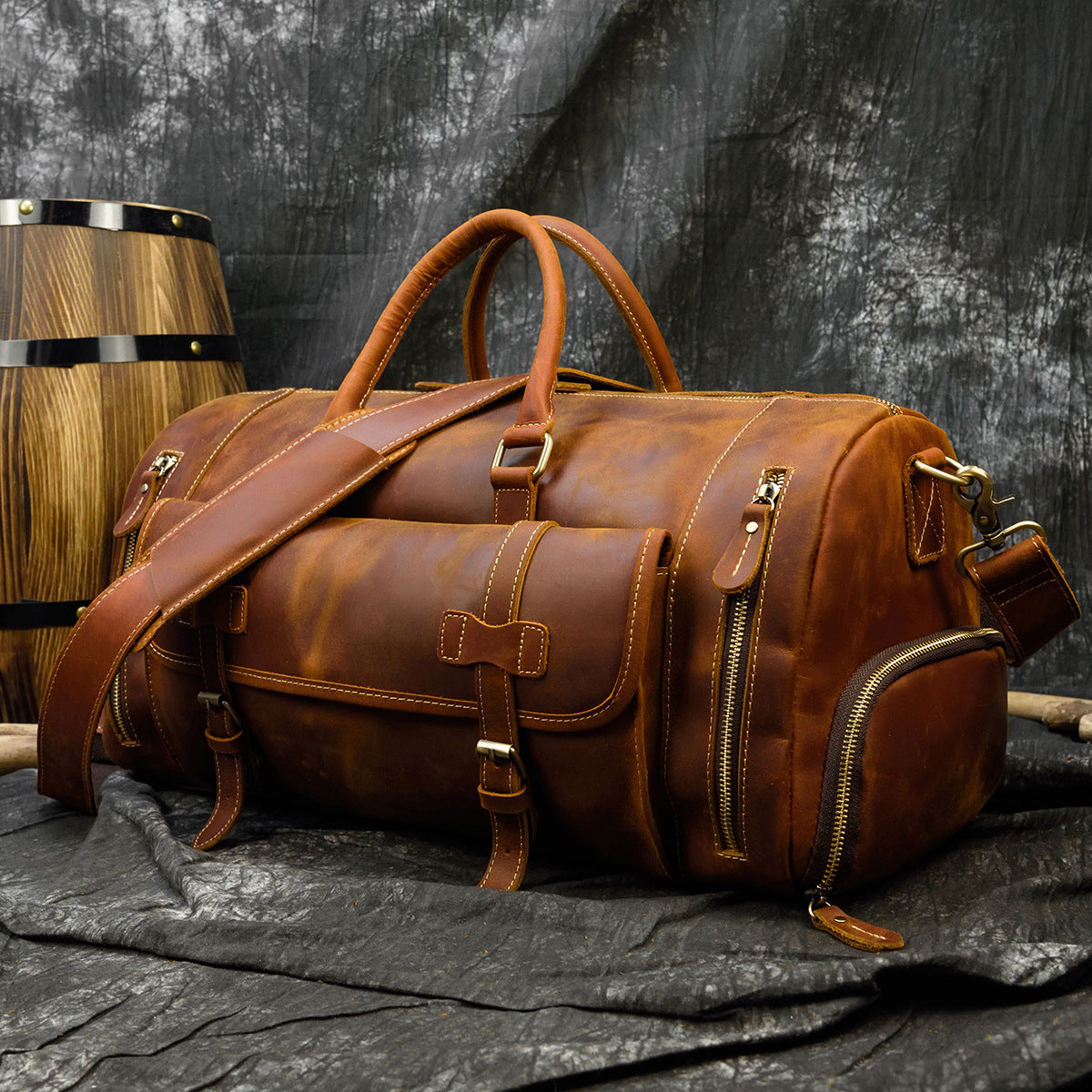 Sac de voyage cuir homme intérieur doublure coton