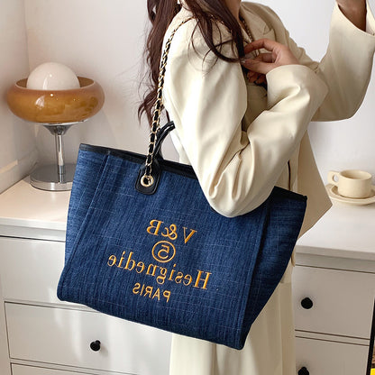 Grand sac bleu clair élégant