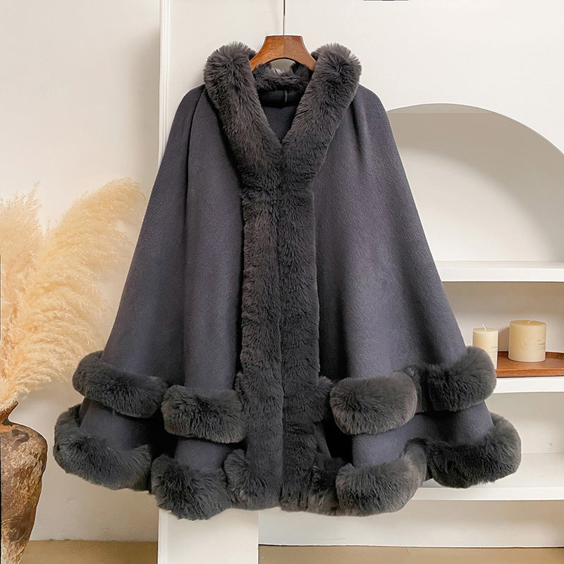 Nolwenn cardigan cape drapé femme maille jacquard