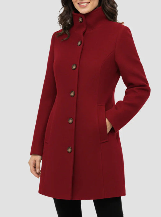 Tara manteau noir boutons élégant