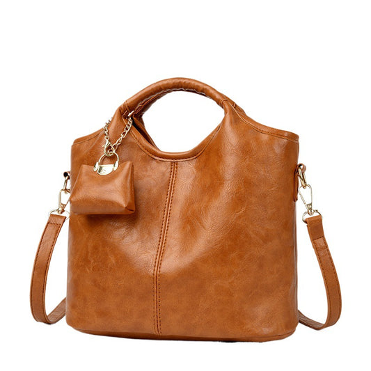 Sac bandoulière rétro cuir huilé beige
