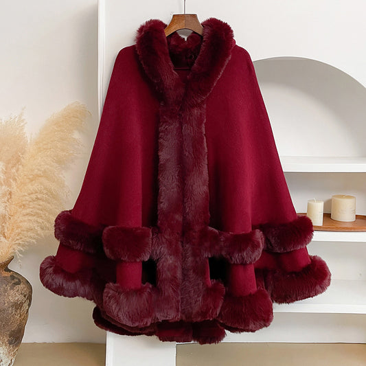 Cardigan cape châle tricoté jacquard col ouvert Nolwenn Vogalia Paris