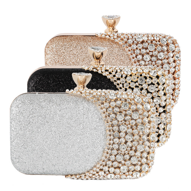 Minaudière soirée noir diamant ovale