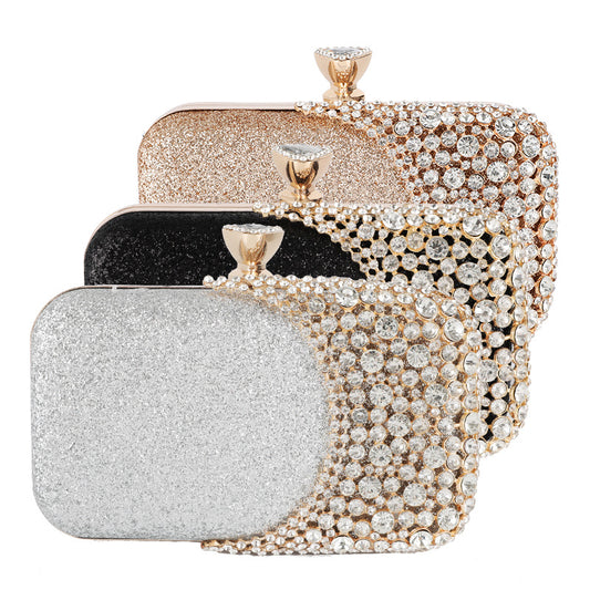 Minaudière soirée noir diamant ovale