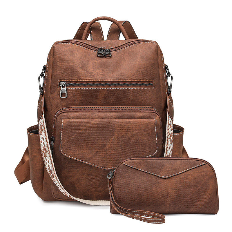 Set sac à dos mini sac PU noir nœud papillon