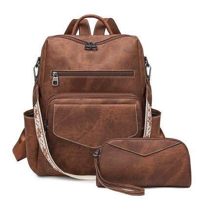 Set sac à dos mini sac PU noir nœud papillon