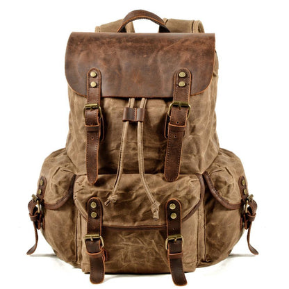 Sac dos toile vert-gris casual