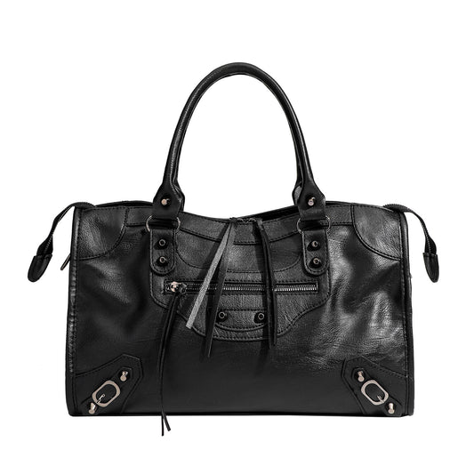 Sac biker clous noir style français