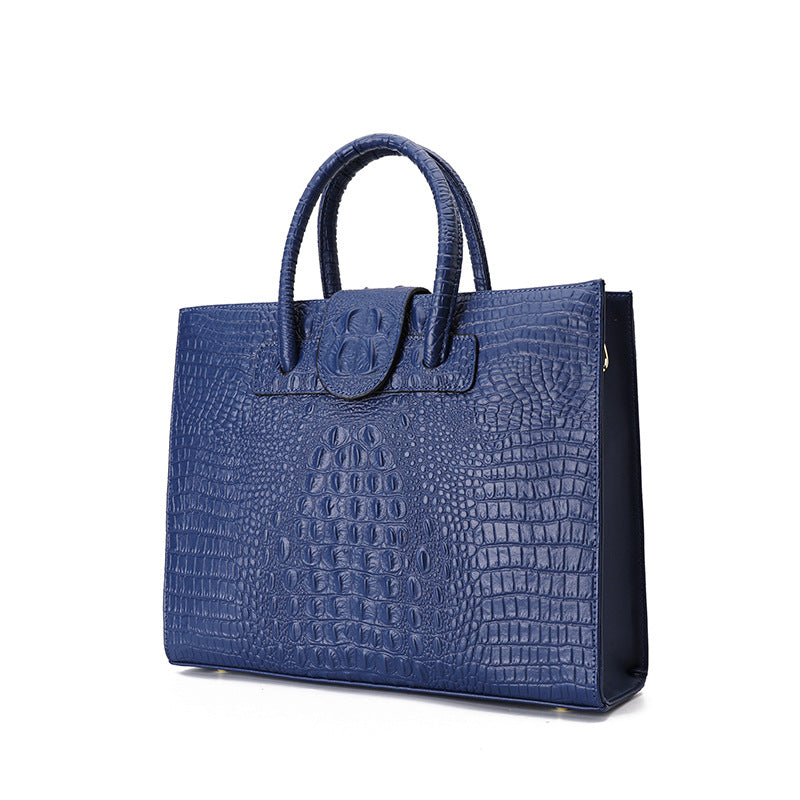Tote bag cuir croco détail bandoulière