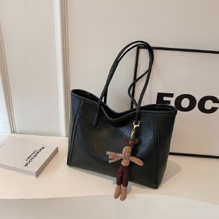 Sac mixte noir minimaliste absolu sans pendentif gender neutral