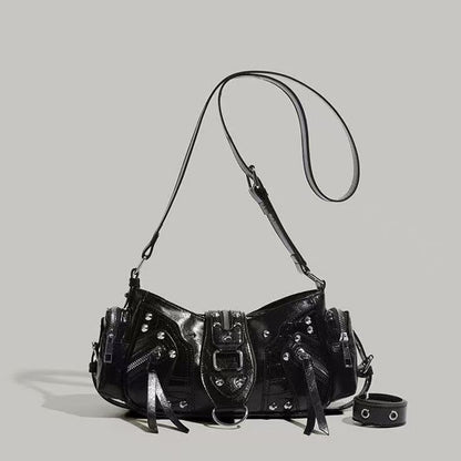Sac biker rouge bordeaux Y2K