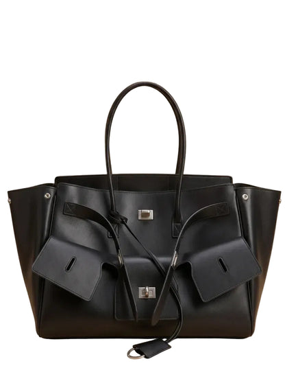 Sac Commuter Grande Capacité Style Ailes Noir Boucle Or Argent