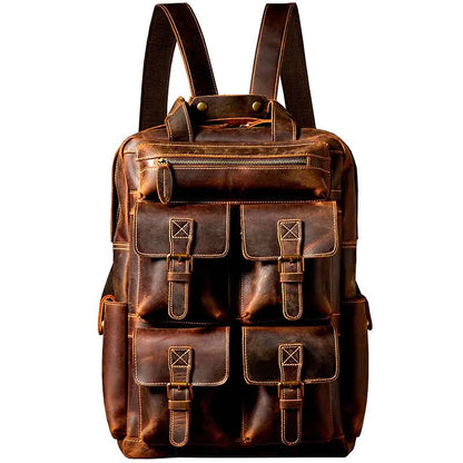 Sac à dos en cuir, style vintage, fait main à partir de cuir marocain naturellements